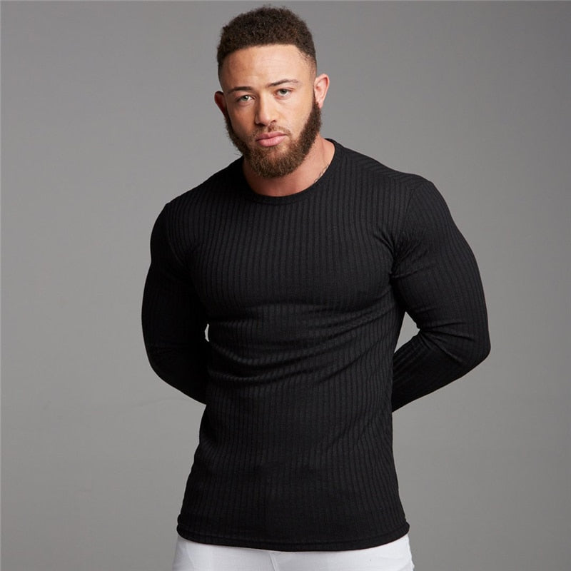 Autumn Winter Fashion Turtleneck Mens Thin Sweaters Casual Roll Neck