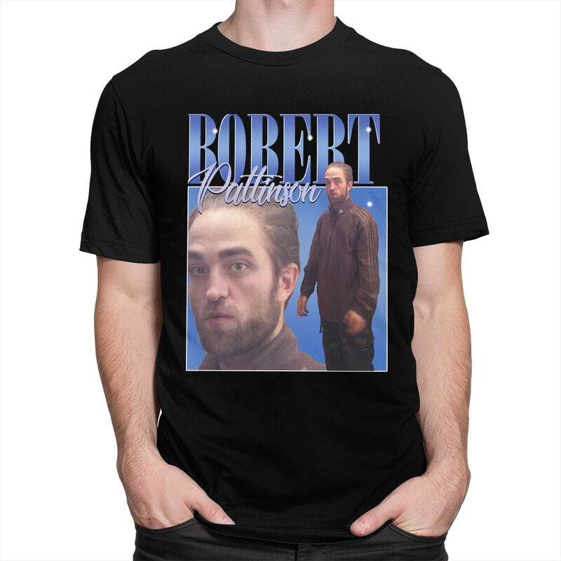 Funny Robert Pattinson Standing Meme T Shirt Men Pre-shrunk Cotton Tee Tops Rob Tshirts Short Sleeved Fashion T-shirt Merch