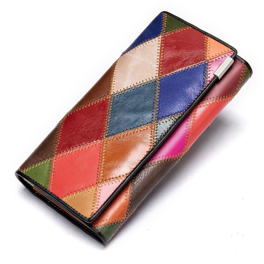 WESTAL Women's Wallet Luxury Genuine Leather Wallets for Women 2021 Patchwork Woman Wallets Long Cell Phone Wallet Cards Holder