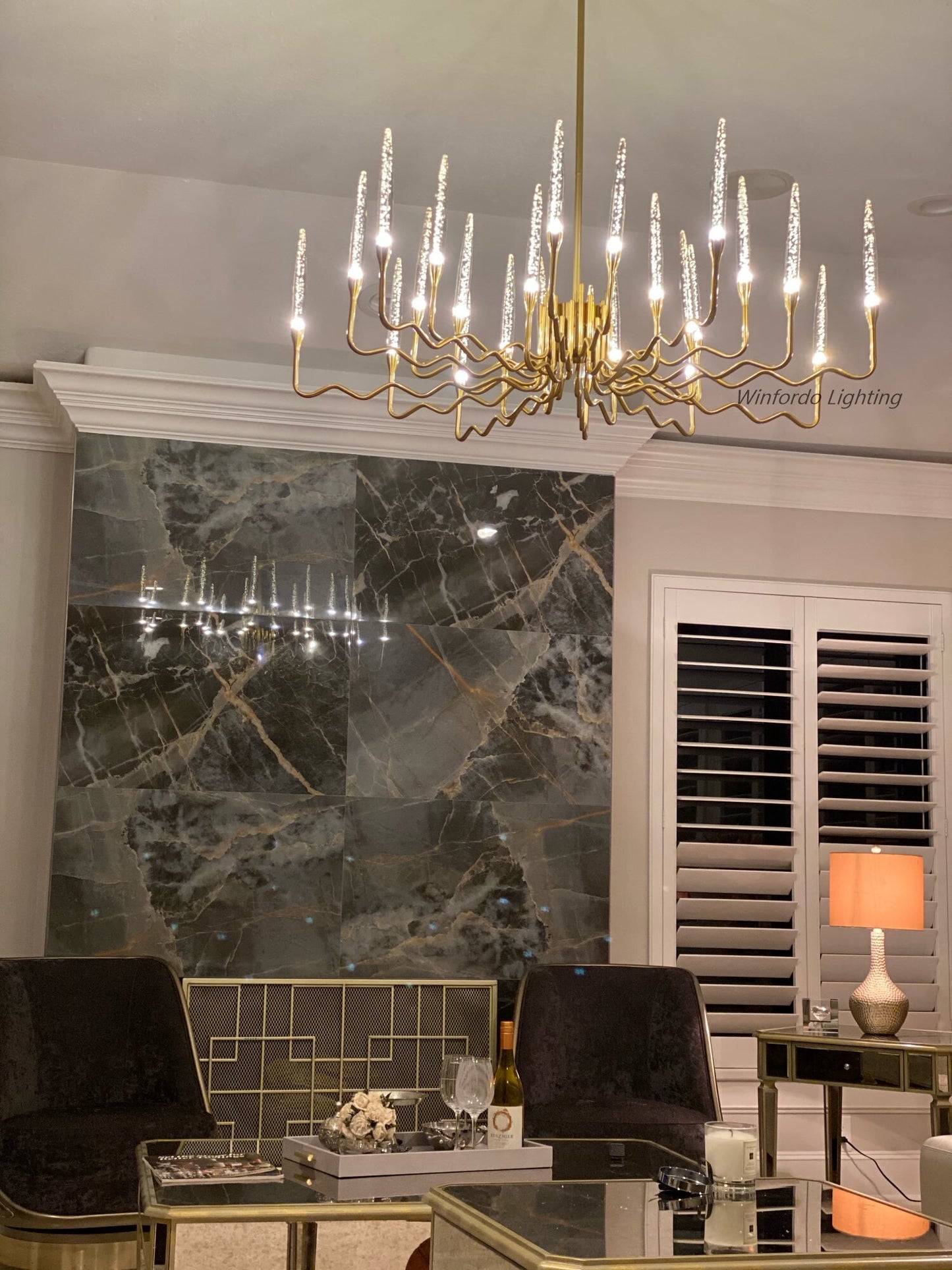 2022 Modern Luxury Light LED Crystal Chandelier Tree Branch Decoration Lamp For Dining Room Bedroom Winfordo IN STOCK