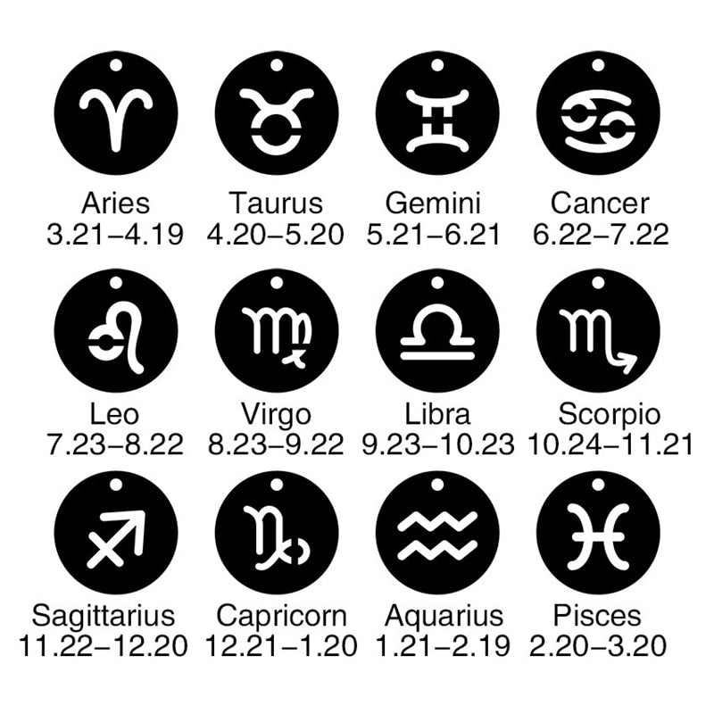 zodiac necklaces for women coin necklace Aries Leo Collier signe astrologique