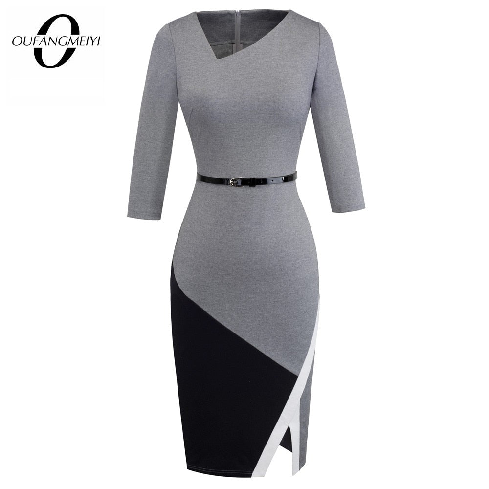 Women Formal Knee Length Asymmetrical Neck Wear to Work Business Offic Mega Mart Center Women Formal Knee Length Asymmetrical Neck Wear to Work Business Offic Mega Mart Center
