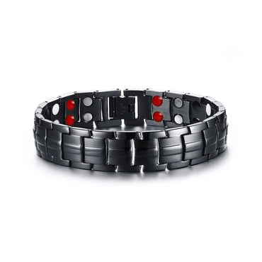 US Warehouse Magnetic Bracelets Male Link Black Wristband Magnetic Therapy Benefits Health Energy Stainless Jewelry Dropshipping