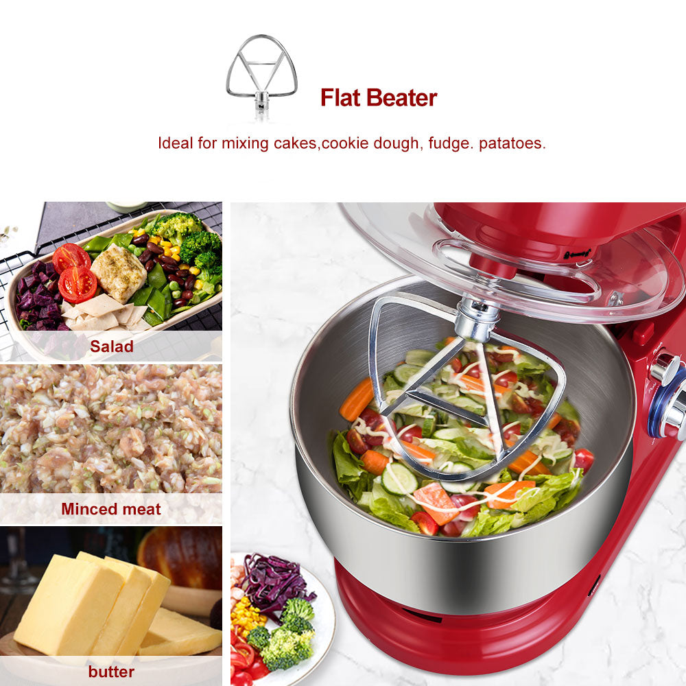 BioloMix 6L/5L Mixer Planetary 6-speed Kitchen Food Blender Stainless Steel Bowl Cake Mixer Egg Whisk