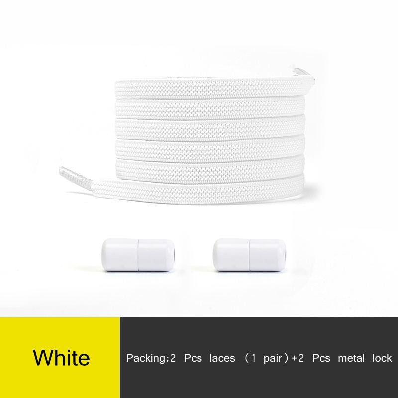 2021 New Elastic No Tie Shoe laces Flat Shoelaces For Kids and Adult Sneakers Shoelace Quick Lazy Metal Lock Laces Shoe Strings