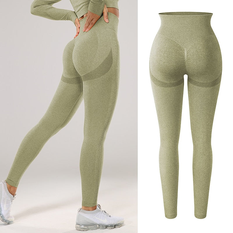 Women Sexy High Waist Scrunch Leggings Booty Push Up Workout Legging Butt Lifting Seamless