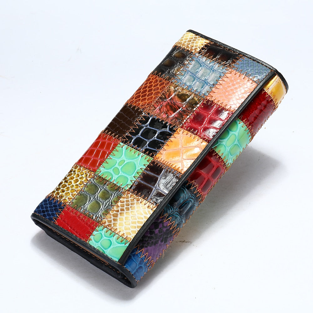 WESTAL Women's Wallet Luxury Genuine Leather Wallets for Women 2021 Patchwork Woman Wallets Long Cell Phone Wallet Cards Holder