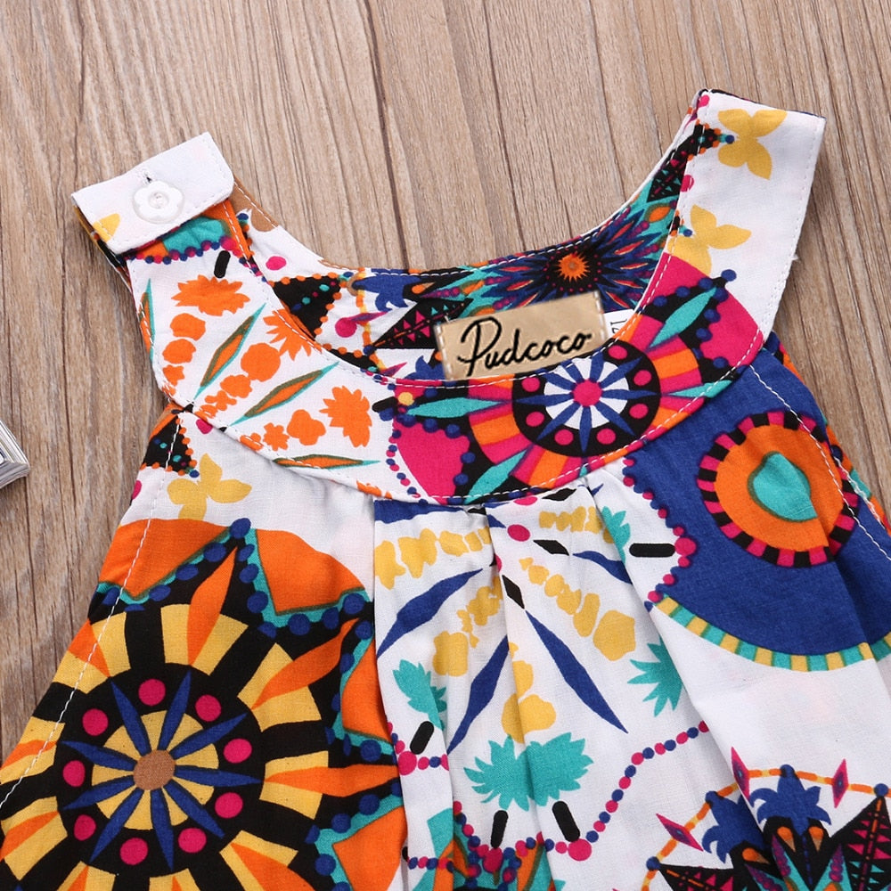 Pudcoco US Stock Baby Girls Dress NEW Toddler Baby Flower Dress Girls Mini Princess Dress girl formal dress