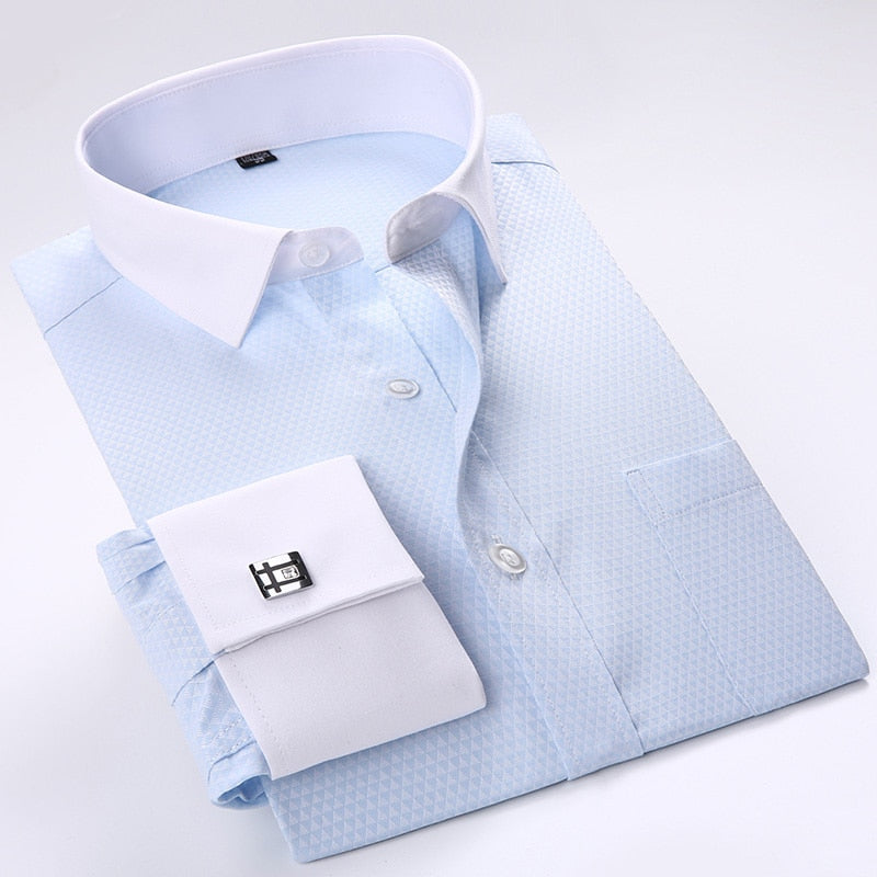 Men French Cufflinks Shirts New Men's Shirts Long Sleeve Tuxedo