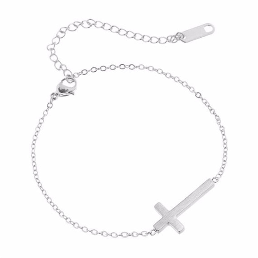 ICFTZWE Fashion Anklet Stainless Steel Female Foot Accessories Stylish Lucky Cross Anklets For Women Best Gifts