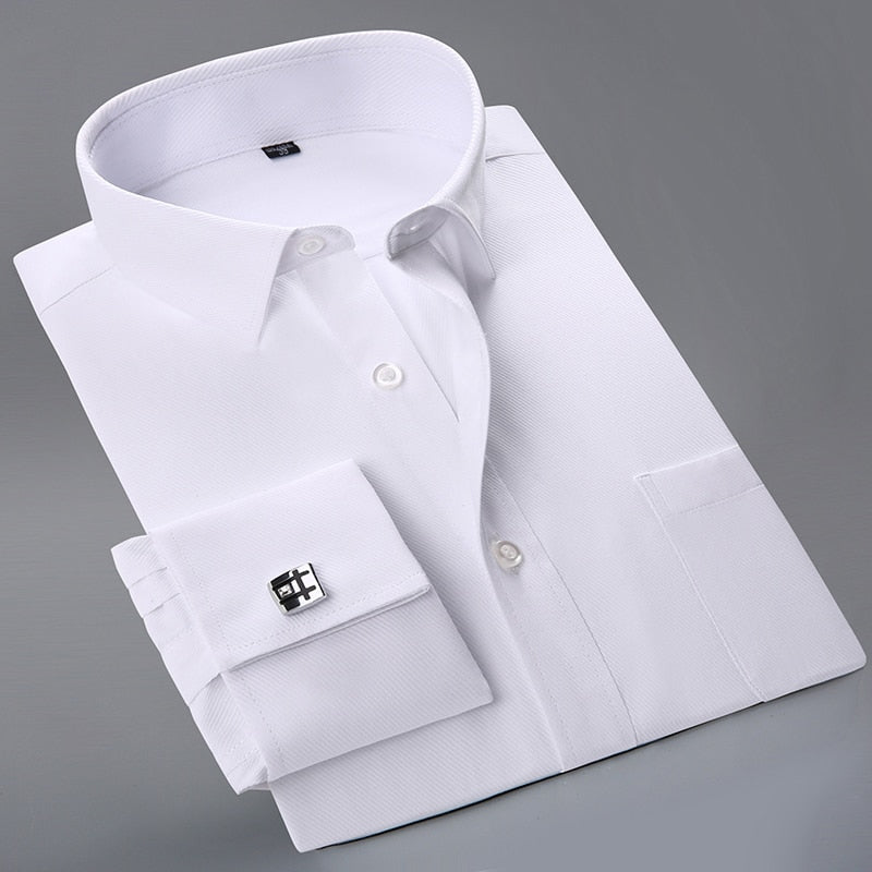 Men French Cufflinks Shirts New Men's Shirts Long Sleeve Tuxedo