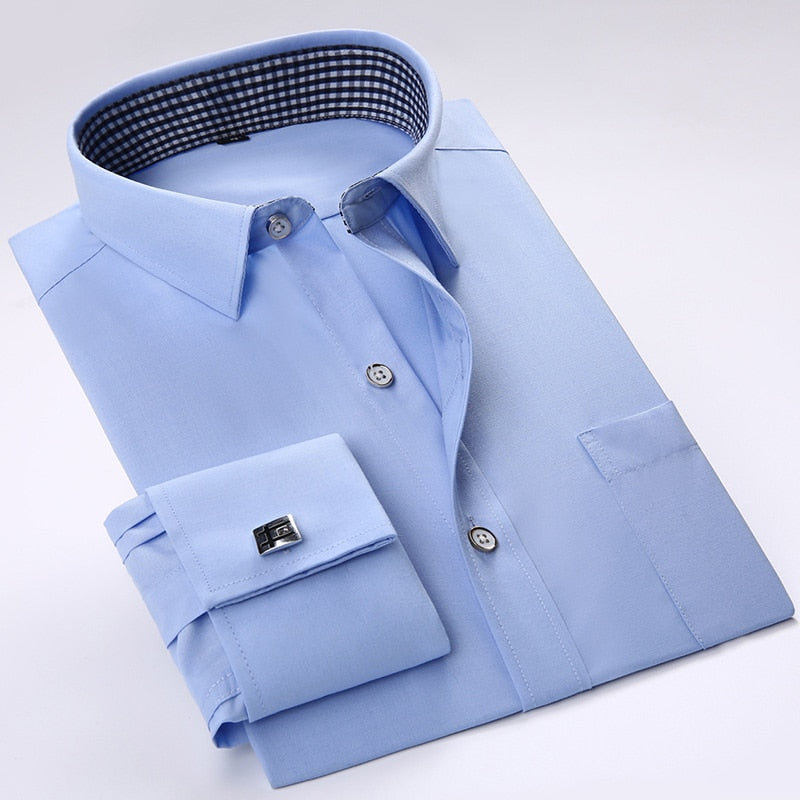 Men French Cufflinks Shirts New Men's Shirts Long Sleeve Tuxedo