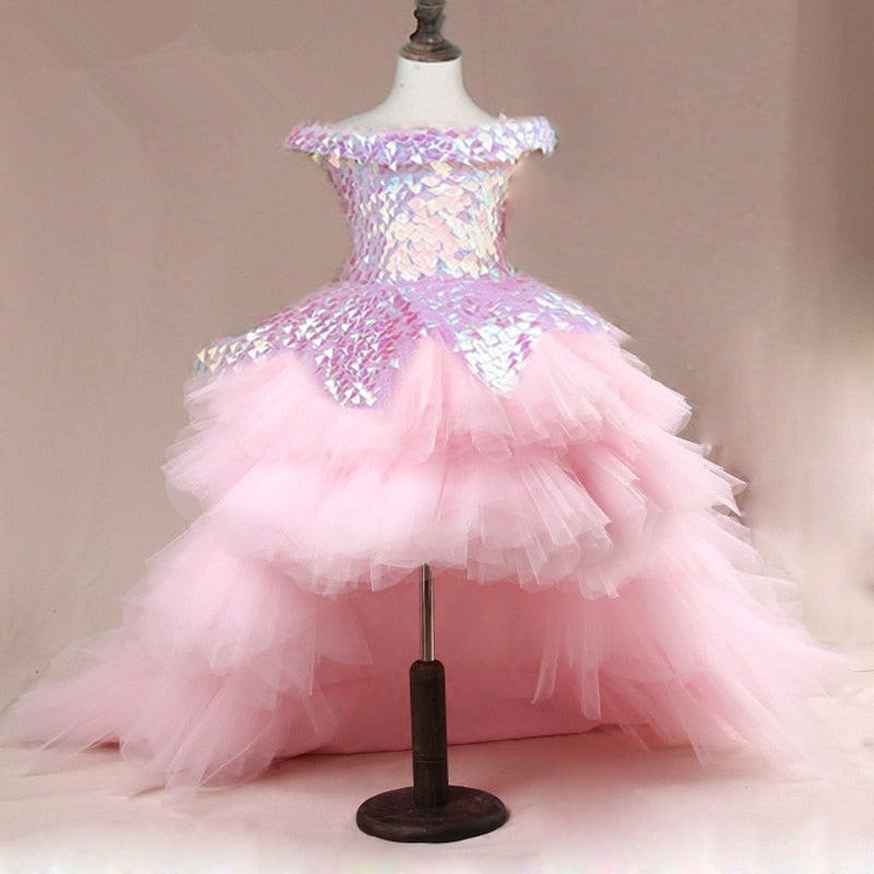 mermaid dress kids Flower Girl Dress Children Wedding Bridemaid Mermaid Dresses Kids Pink –  Mega Mart Center