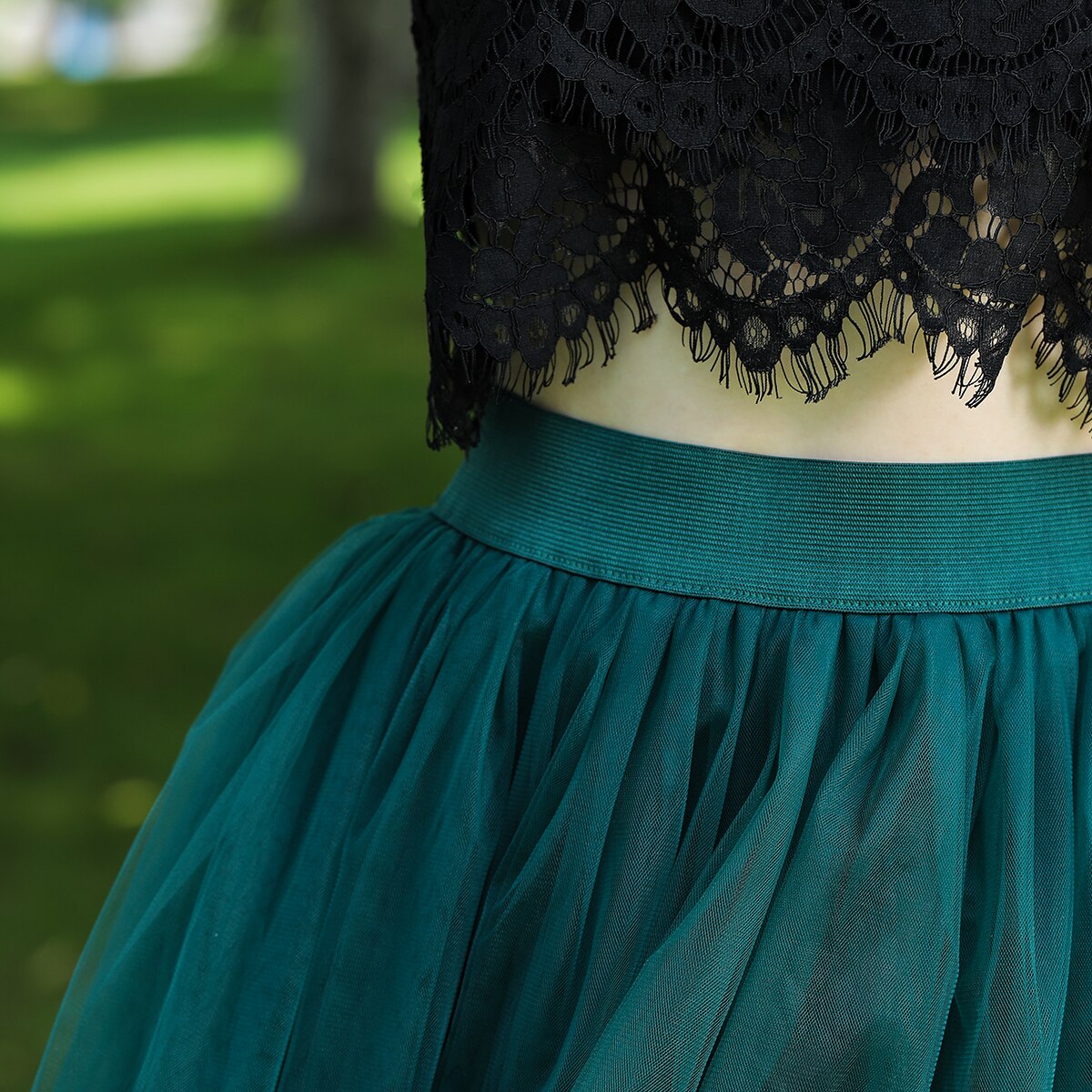 Sexy 5 Layers 60cm Princess Midi Tulle Skirt Pleated Dance Tutu Skirts
