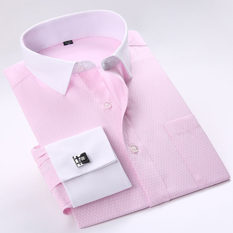 Men French Cufflinks Shirts New Men's Shirts Long Sleeve Tuxedo