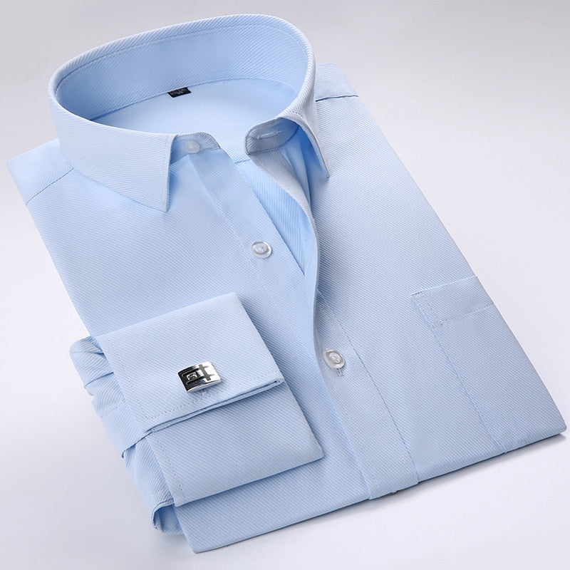 Men French Cufflinks Shirts New Men's Shirts Long Sleeve Tuxedo
