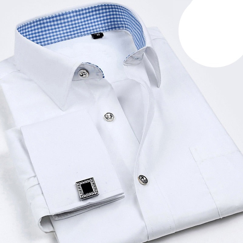 Men French Cufflinks Shirts New Men's Shirts Long Sleeve Tuxedo