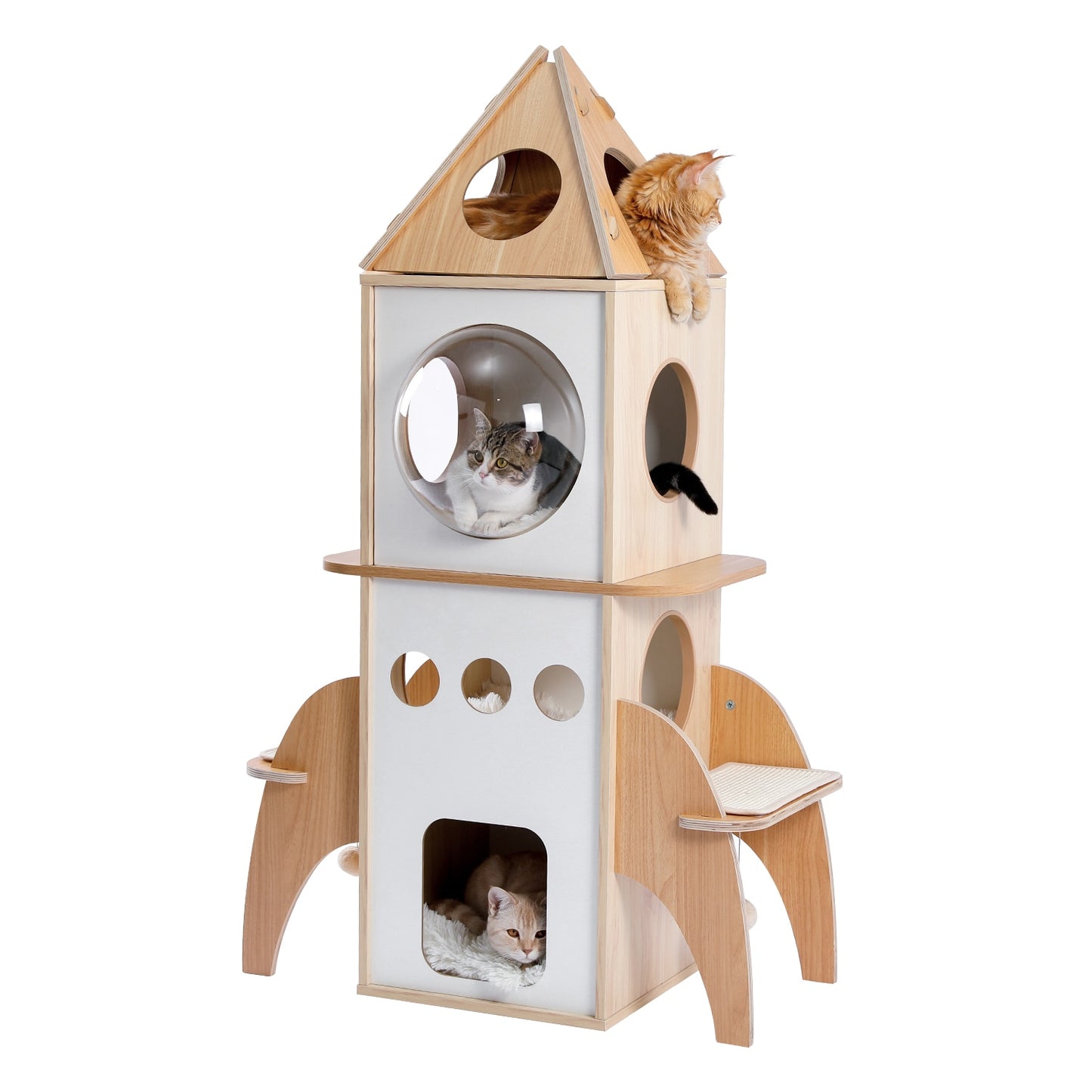Luxury Cat Tree Large Climbing Frame Multi-Layer Scratching Post Resistant Sisal Cat Tree with Hanging Ball Kittern Playground