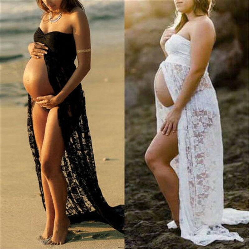 guns n roses toys Hollow Sexy Lace Bodycon Dress Maternity Photoshoot Dress Pregnancy Dress Shoot 8 / off White