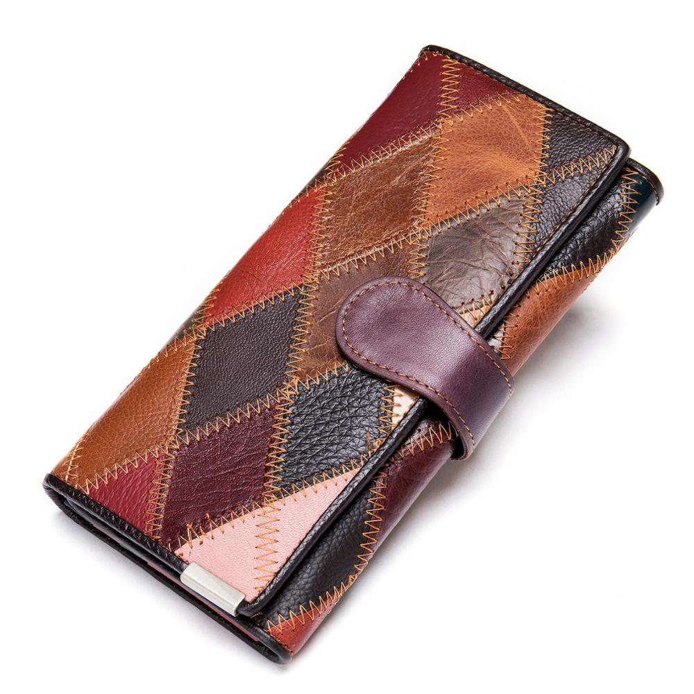 WESTAL Women's Wallet Luxury Genuine Leather Wallets for Women 2021 Patchwork Woman Wallets Long Cell Phone Wallet Cards Holder