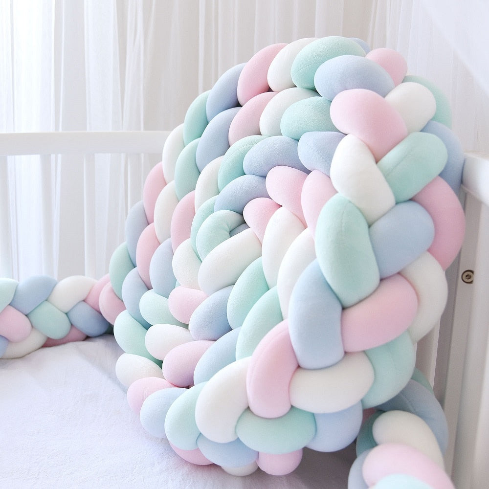 2M/3M Baby Bed Bumper Tour De Lit Bebe Newborn Crib Bumper 4 Braided Knot Baby Crib Bedding Set Bumper Protector