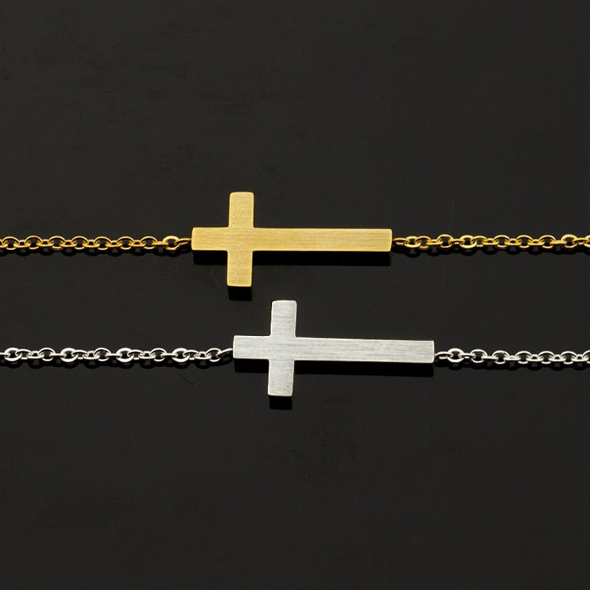 ICFTZWE Fashion Anklet Stainless Steel Female Foot Accessories Stylish Lucky Cross Anklets For Women Best Gifts