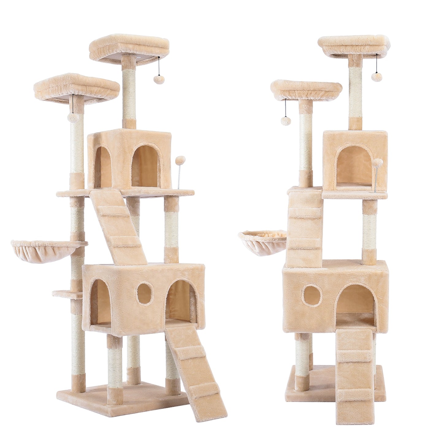 Luxury Cat Tree Large Climbing Frame Multi-Layer Scratching Post Resistant Sisal Cat Tree with Hanging Ball Kittern Playground