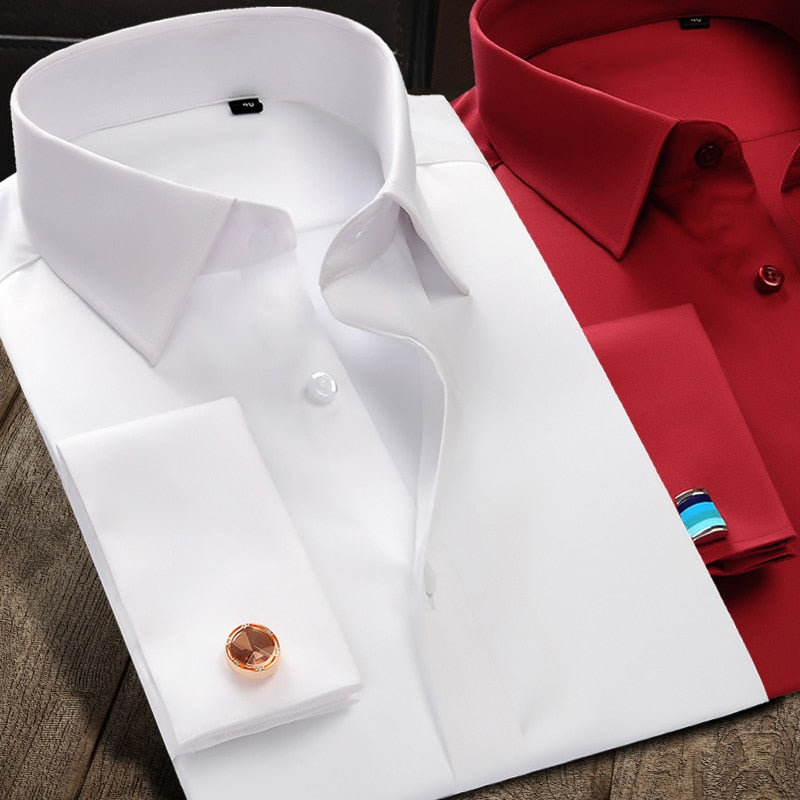 Luxury Mercerized Cotton French Cuff Button Shirts Long Sleeve Men Tux Mega Mart Center Luxury Mercerized Cotton French Cuff Button Shirts Long Sleeve Men Tux Mega Mart Center