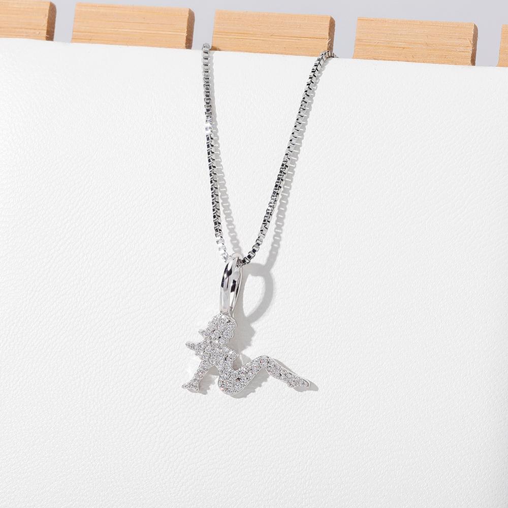 TOPGRILLZ Charm Women Pendant 100%925 Sterling Silver Iced Zircon Pendant Women Fashion Jewelary.