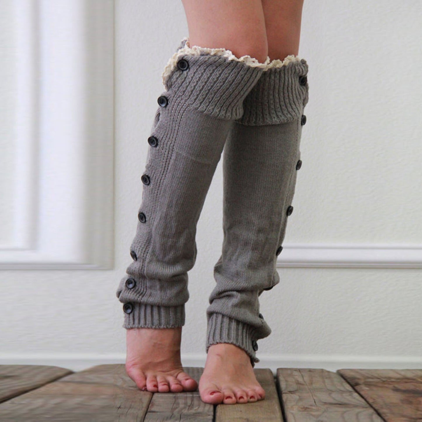 Kawaii Christmas Wool Long Socks Winter Women Over Knee Socks Sexy Thick Thermal Thigh-High Stockings Gaiters Solid color #P5