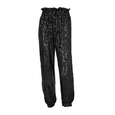 Sequin Pants For Women Sequined Shining Loose Full Pant Women Mid Waist Club Night Lady Wide Leg Trousers For Women's Clothing