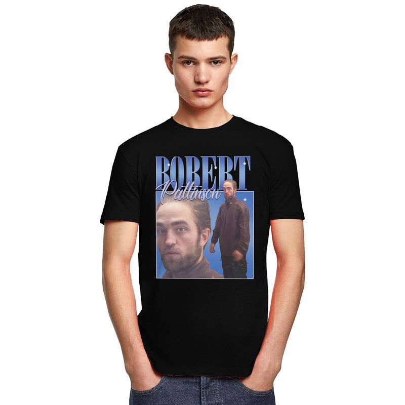 Funny Robert Pattinson Standing Meme T Shirt Men Pre-shrunk Cotton Tee Tops Rob Tshirts Short Sleeved Fashion T-shirt Merch