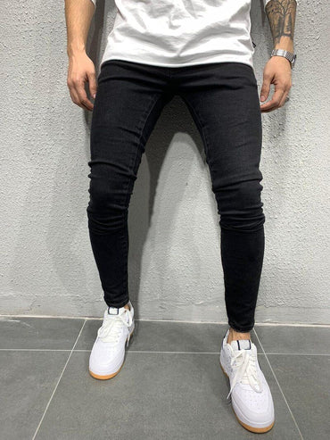 Mens Skinny Blue jeans Popular Scratch Slim Denim Pants Pencil Pants Autumn Street hip-hop denim trousers fashion Men's clothing