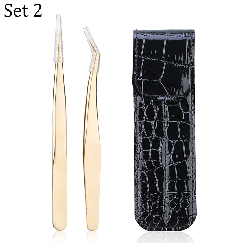Professional Eyelashes Tweezers For Lashes Extension Nipper Stainless Steel High Precision Eyelash Extension Eyebrow Tweezers