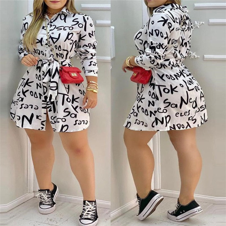 Women Long Sleeve V Neck Loose Blouse New Femal Ladies Sexy Letter Pri
