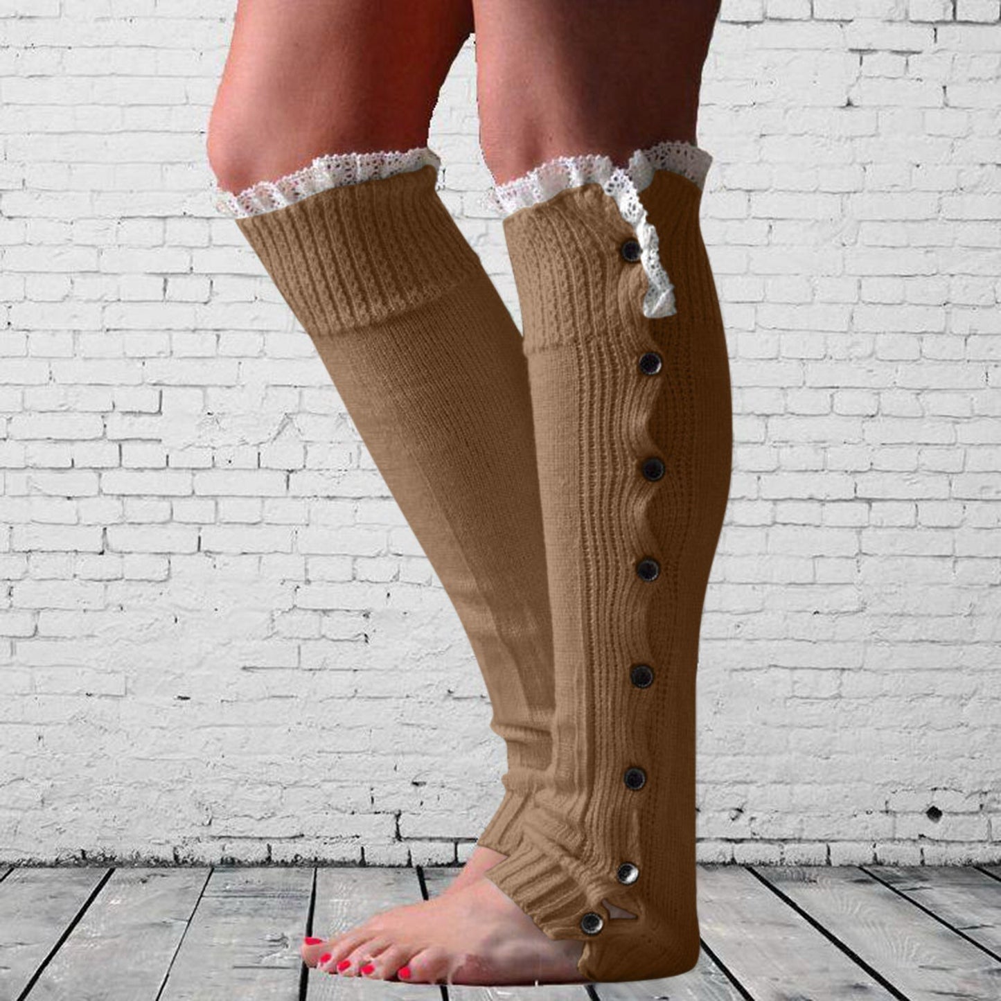 Kawaii Christmas Wool Long Socks Winter Women Over Knee Socks Sexy Thick Thermal Thigh-High Stockings Gaiters Solid color #P5