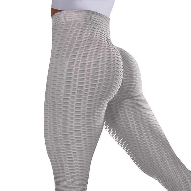 High Waist Leggings With Pocket Women Fitness Scrunch Butt Lifting Grid Leggings Booty Push Up Seamless Leggins Stretch Panties
