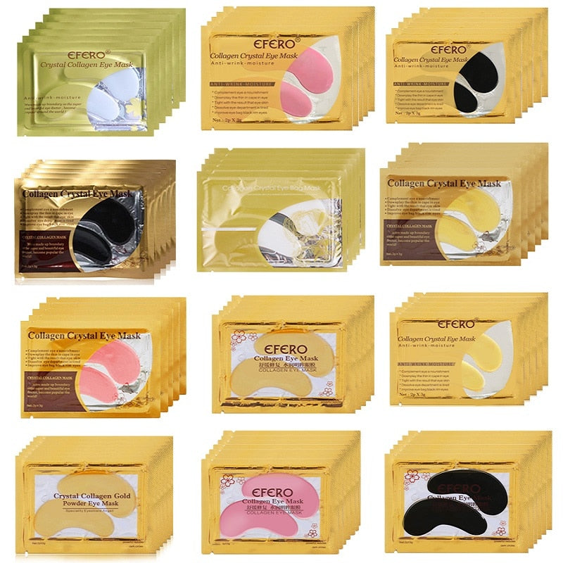 10pcs=5pair Black Collagen Eye Mask Crystal Eyelid Patch Anti Wrinkle Moisture