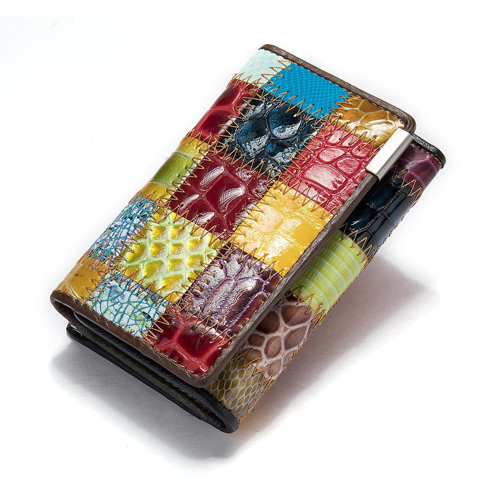 WESTAL Women's Wallet Luxury Genuine Leather Wallets for Women 2021 Patchwork Woman Wallets Long Cell Phone Wallet Cards Holder