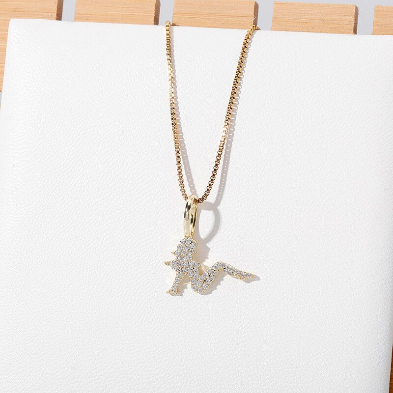 TOPGRILLZ Charm Women Pendant 100%925 Sterling Silver Iced Zircon Pendant Women Fashion Jewelary.