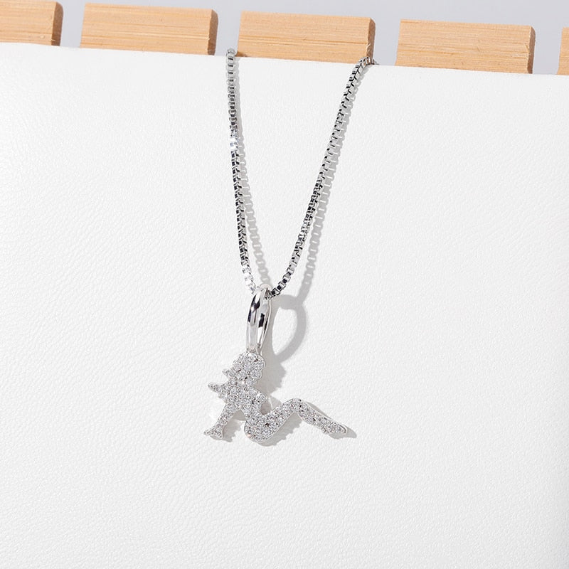 TOPGRILLZ Charm Women Pendant 100%925 Sterling Silver Iced Zircon Pendant Women Fashion Jewelary.