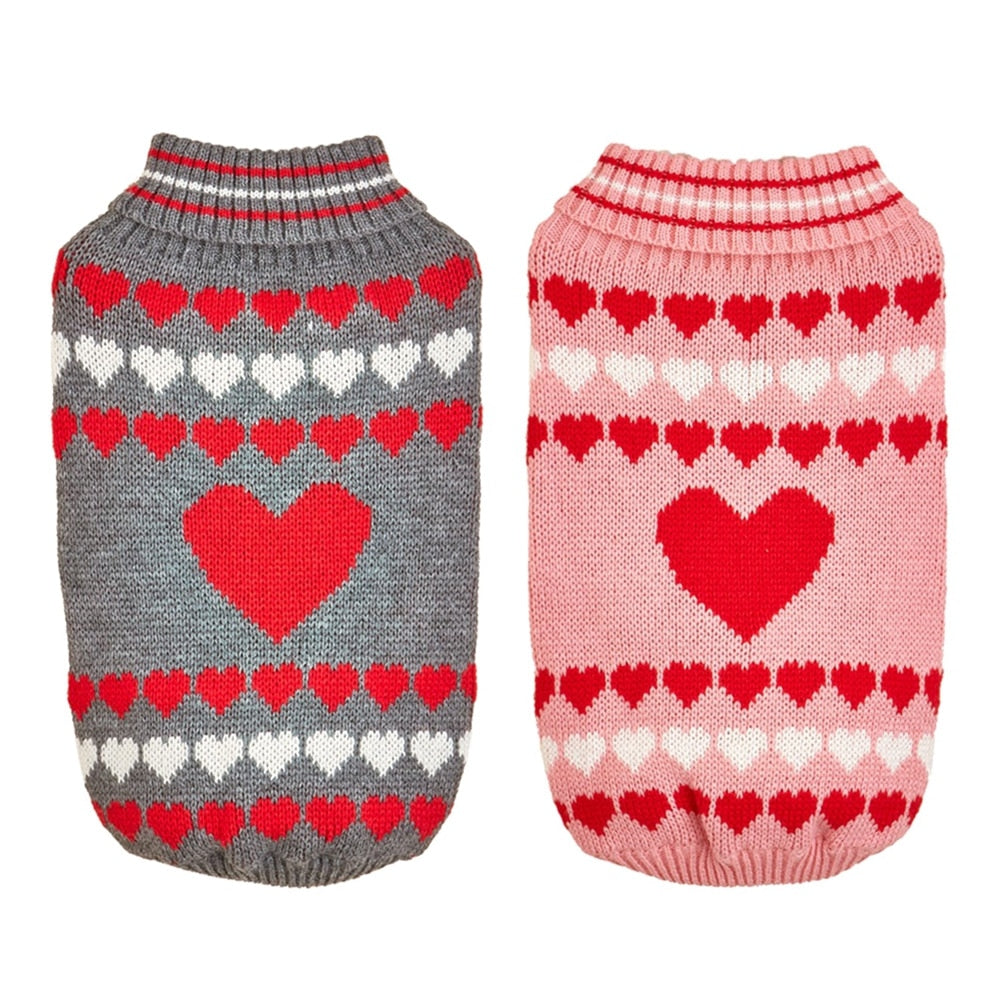 Valentines Day Pet Clothing Winter Warm Dog Coat Cat Sweater for Small Medium Dogs Chihuahua Bulldogs Puppy Lover Costume