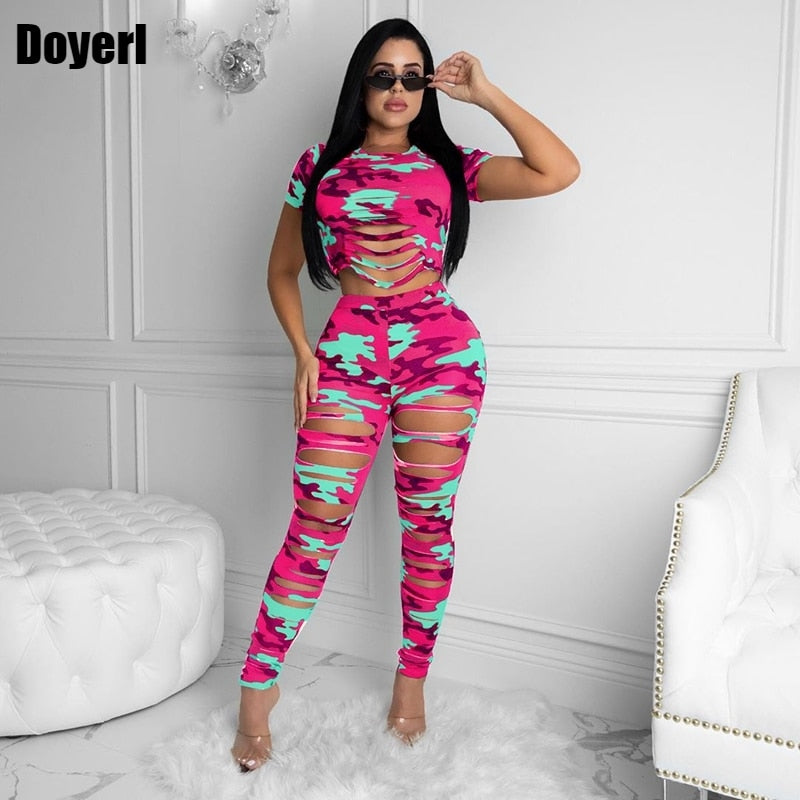 Crop Top 2 Piece Set Women Party Club Sexy Two Piece Outfits Long Pant –  Mega Mart Center