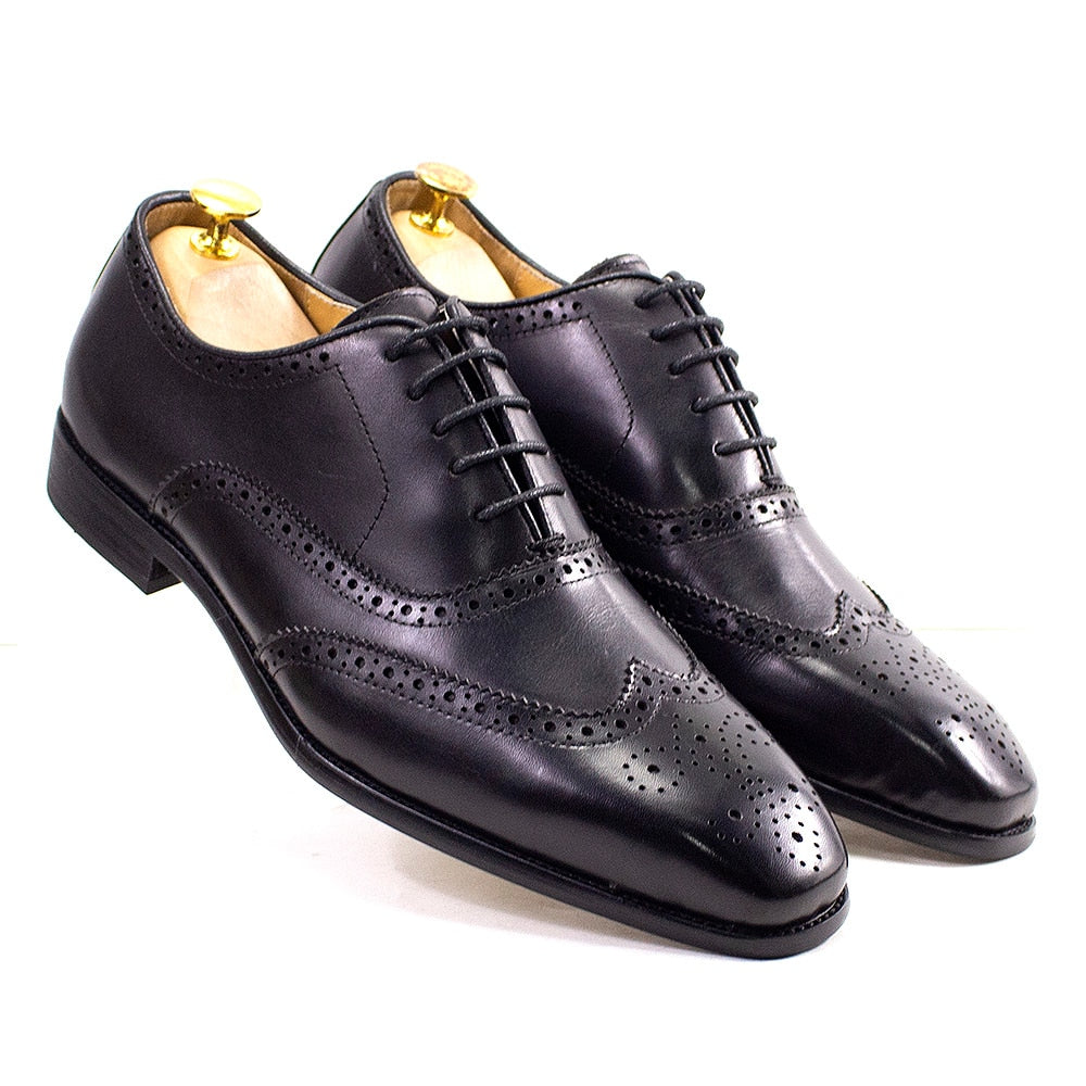 mens black dress shoes size 13 Size 6-13 Handmade Men's Wingtip Oxford Shoes Genuine Calfskin Lea –  Mega Mart Center
