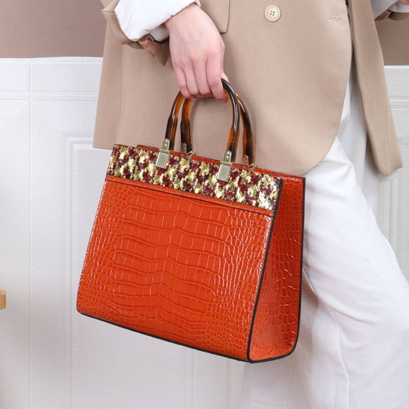 Brand Fashion Women's Bag Genuine Leather Ladies Handbags Mother Bag 2023 Large Capacity Portable Shoulder Messenger Tote Bags