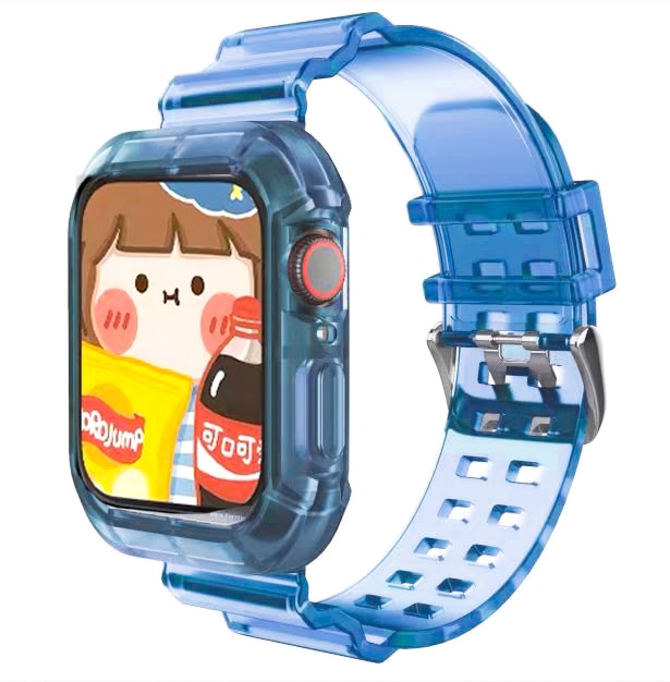 silicone Strap for Apple Watch 8 Band 45MM 41 42 mm 40 44 38mm Transparent Correa Sport loop wrist Iwatch Series 8 7 6 se 5 4 3