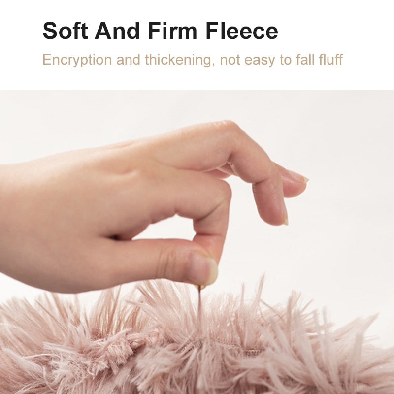 Long Plush Pet Soft Fleece Pad Thickened Pet Sleeping Mat Round Pet Blanket Bed Mat For Puppy Dog Cat Cushion Pet Accessories