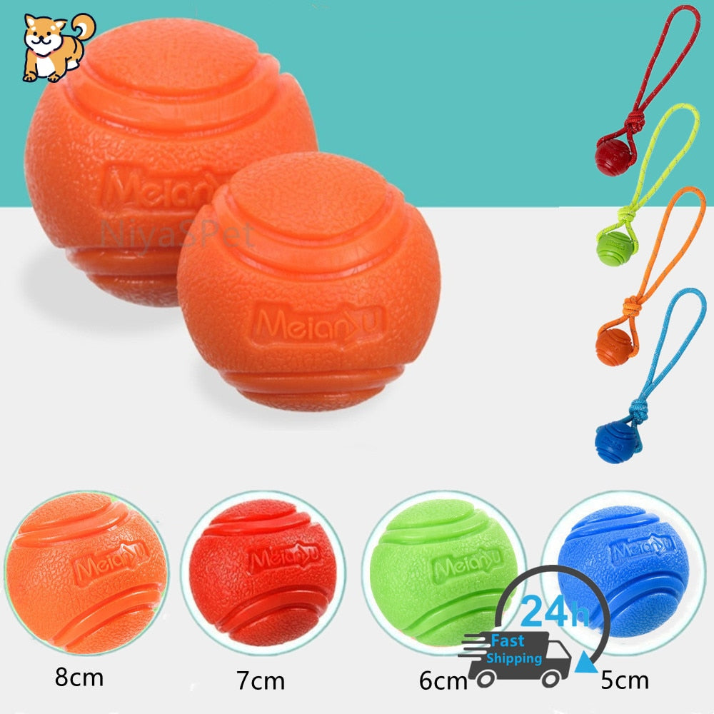 5cm 7cm Pet Dog Toy Interactive Rubber Balls for Small Large Dogs Puppy Cat  Chewing Toys