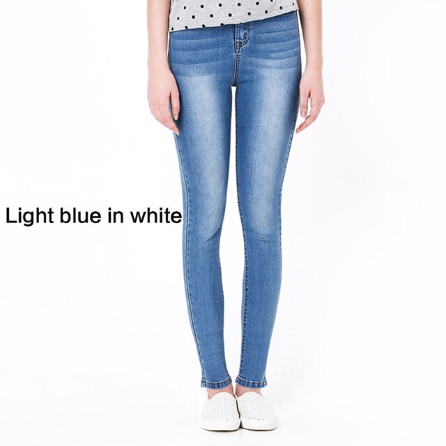 Women Jeans Casual High Waist Summer Autumn Pant Slim Stretch Cotton Denim Trousers For Woman Blue Black 100kg