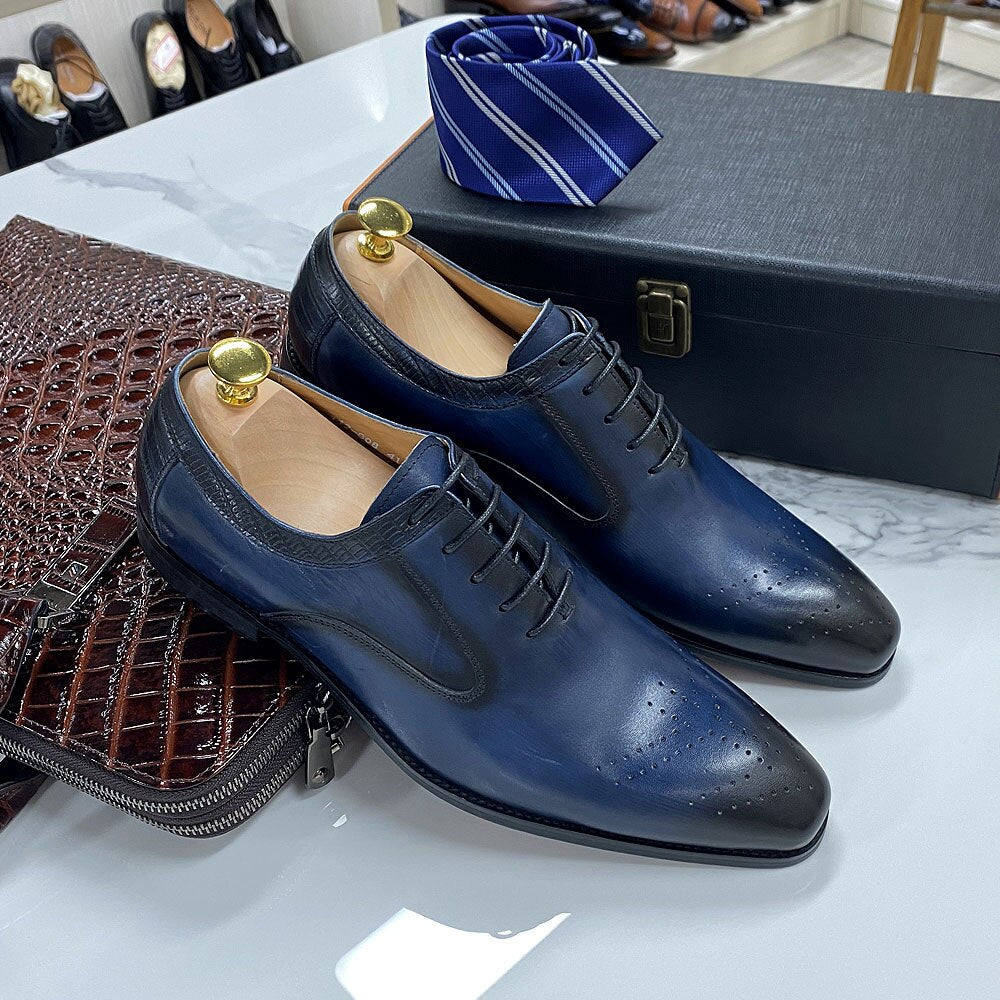 2022 New Genuine Leather Men's Dress Shoes Handmade